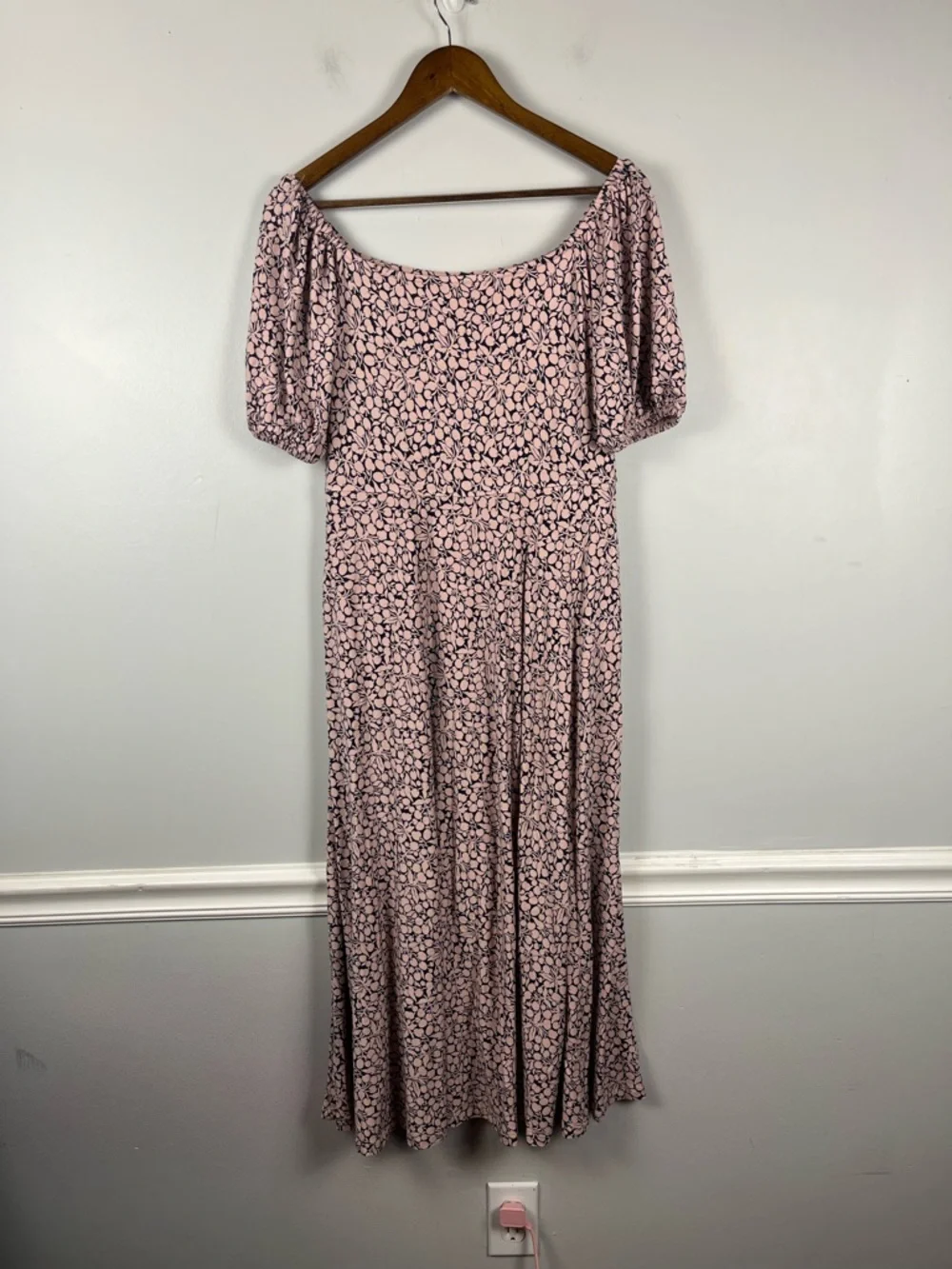 Boden square neck jersey maxi dress in pink blue size 6 - Picture 4 of 11